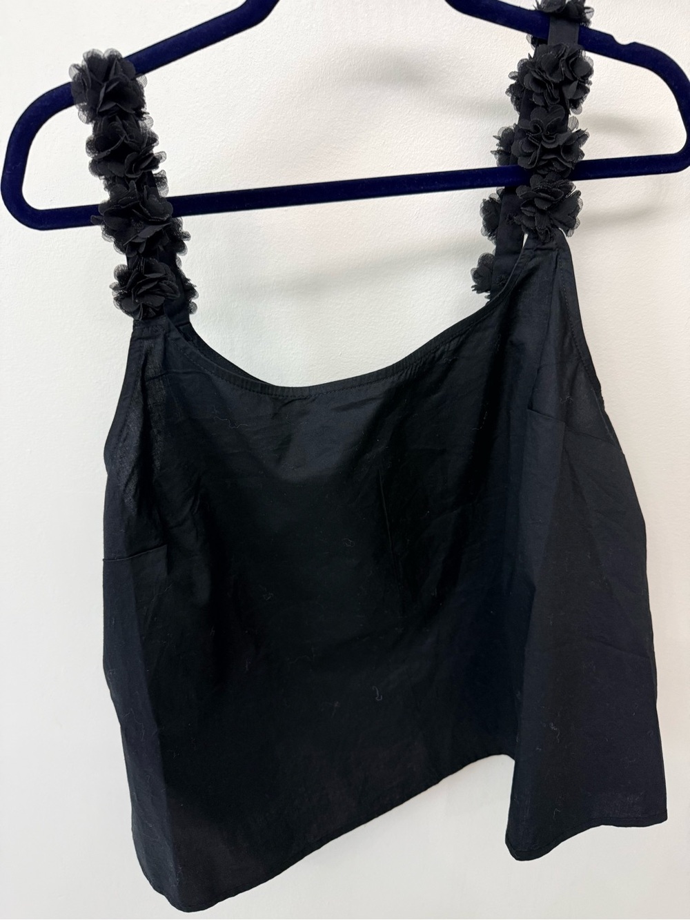 Old Navy Black Floral-Strap Bandeau Tank